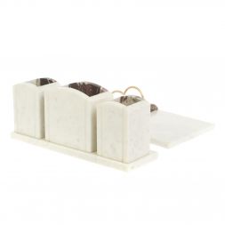 Письменный набор "Канцелярский" с часами мрамор креноид