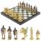Шахматы "Богатыри" 40х40 см из мрамора и змеевика