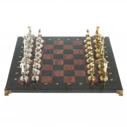 Шахматы "Дон Кихот" доска 40х40 см лемезит змеевик