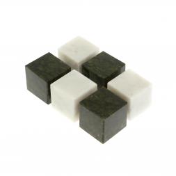 Камни для виски 6 кубиков микс белый мрамор, змеевик