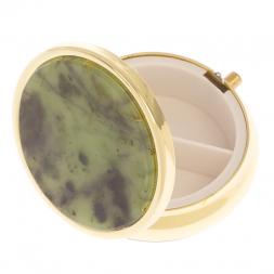 Таблетница на 3 отсека камень камень нефрит цвет золото