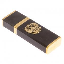 Флешка из черного обсидиана "Герб РФ" на 16 гб