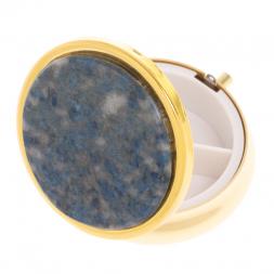 Таблетница на 3 отсека камень иркутский лазурит цвет золото