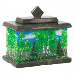 Шкатулка с рисунком из каменной крошки "Лето" 10,5х7х10 см