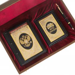 Подарочный набор "Автомобилист" обложка для автодокументов, ежедневник и ручка Parker