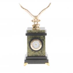 Настольные часы "Орел" камень змеевик