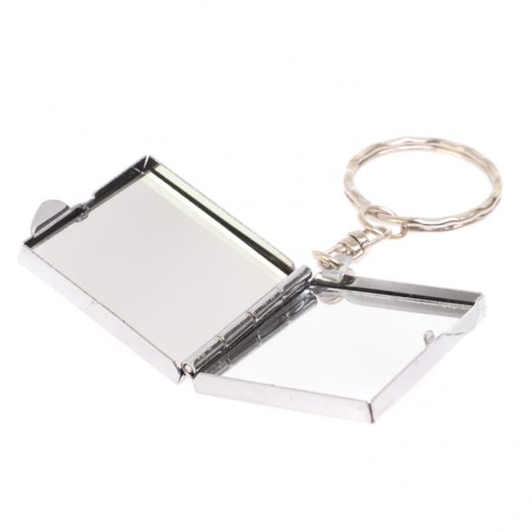 Складное зеркало брелок голубой апатит квадратное 126605