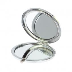 Зеркальце круглое из малахита с хризоколлой цвет серебро