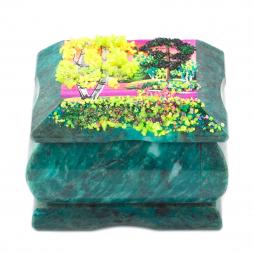 Шкатулка с росписью из каменой крошки "Лето" 8х6х5,5 см