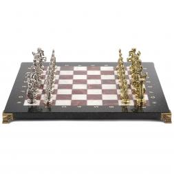 Шахматы подарочные "Александр Македонский" доска 36х36 см лемезит мрамор