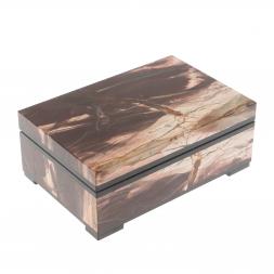 Шкатулка из камня окаменелое дерево 12х8х4,5 см