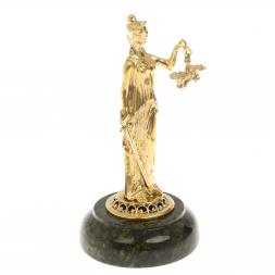 Статуэтка "Фемида" на подставке из змеевика