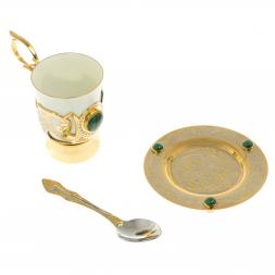 Кофейная пара "Малахитовая" фарфор 170 мл Златоуст