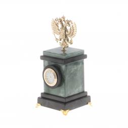 Настольные часы "Герб России" камень офиокальцит