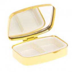 Таблетница на 2 отделения камень иркутский лазурит цвет золото