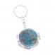 Складное зеркало брелок голубой апатит круглое 126606
