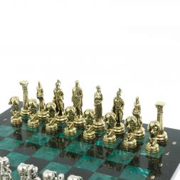 Шахматы "Атлас" доска 44х44 см из змеевика