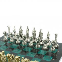Шахматы "Атлас" доска 44х44 см из змеевика