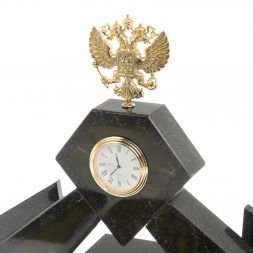 Письменный набор "Герб России" из нефрита с настольным ковриком