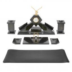 Письменный набор "Орел" из нефрита с настольным ковриком