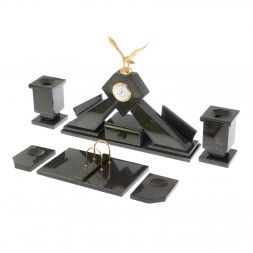 Письменный набор "Орел" из нефрита с настольным ковриком