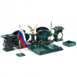 Настольный набор "Орел" змеевик