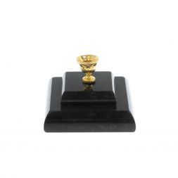 Подсвечник церковный двойной из черного змеевика (d6)