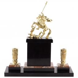 Настольный набор "Святой Георгий Победоносец" бронза креноид