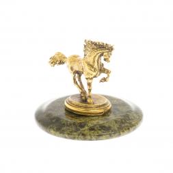 Статуэтка &amp;quot;Лошадка&amp;quot; на подставке из змеевика (металл)