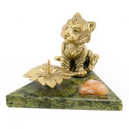 Подсвечник "Тигрена" бронза змеевик