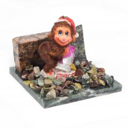 Сувенир "Обезьянка с колокольчиком №4" змеевик