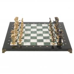 Шахматы из бронзы "Викинги" мрамор змеевик