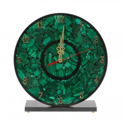 Часы настольные из малахита "Мозайка" 26,5х8х28 см