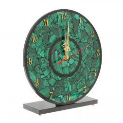 Часы настольные из малахита "Мозайка" 26,5х8х28 см