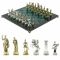 Шахматы "Древний Рим" доска 44х44 см из змеевика