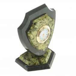 Часы сувенирные "Щит" малый камень змеевик