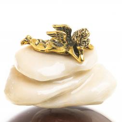 Сувенир Шар Антистресс "Ангел" камень лемезит