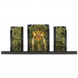 Настольный набор из змеевика "Грани" с гербом РФ