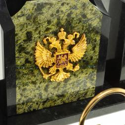 Настольный набор из змеевика "Грани" с гербом РФ