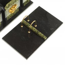 Настольный набор из змеевика "Грани" с гербом РФ