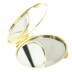 Зеркальце овальное из змеевика с прямой ящерицей цвет золото