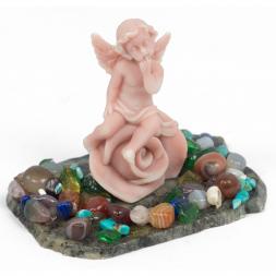 Сувенир "Ангел на розе" из мрамолита