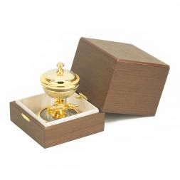 Икорница "Стерлядка" камень агат в подарочной упаковке Златоуст