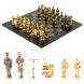 Бронзовые шахматы &amp;quot;Железнодорожники&amp;quot; доска 40х40 см змеевик 128161