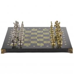 Шахматы сувенирные Александр Македонский" доска 36х36 см камень змеевик