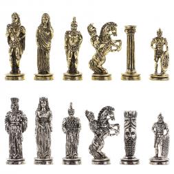 Шахматы сувенирные Александр Македонский" доска 36х36 см камень змеевик