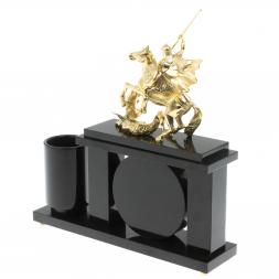 Настольный мини- набор из малахита "Георгий Победоносец"