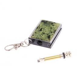 Брелок огниво "Вечная спичка" с накладкой из камня змеевик