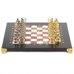 Шахматы "Лучники" доска 28х28 см мрамор лемезит