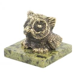 Статуэтка "Филин" бронза змеевик